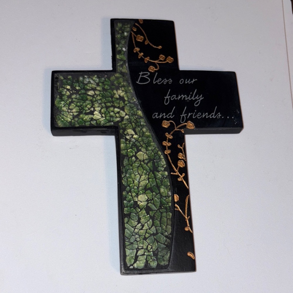 Decorative Black and Green Cross